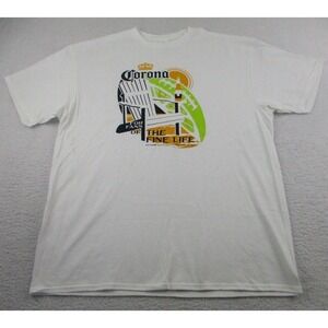 NWOT Corona T Shirt Mens XL White Fan Of The Fine Life Beer Promo Graphic